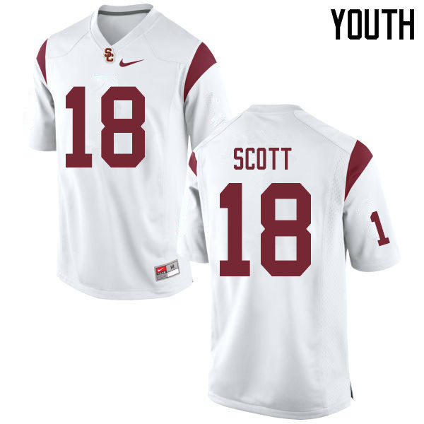 Youth #18 Raymond Scott USC Trojans College Football Jerseys Sale-White - Click Image to Close
